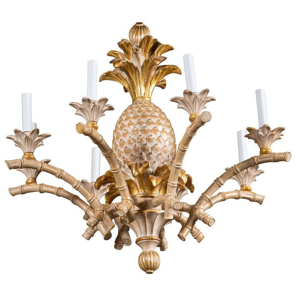Italian Ceramic and Brass Pineapple Chandelier, circa 1970s For Sale at  1stDibs