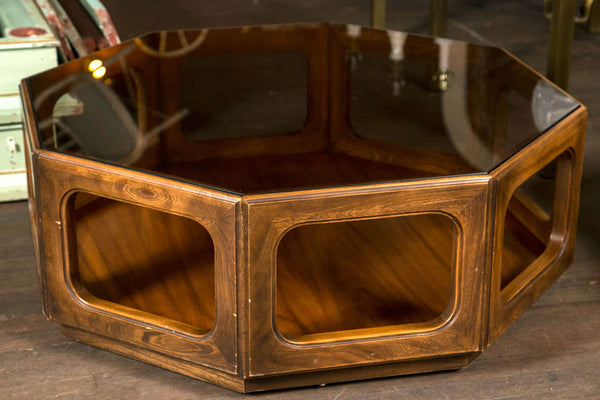 Octagon glass outlet coffee table