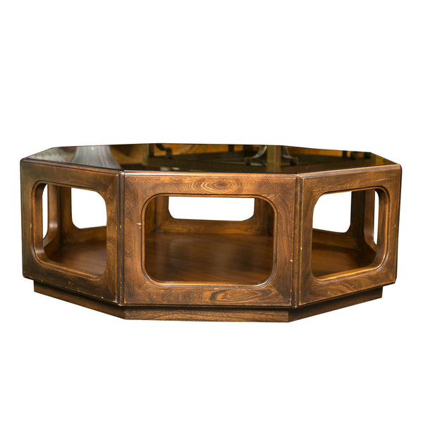 Octagon coffee table cheap with glass top