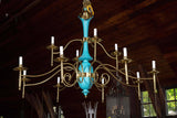 Department Store Chandelier, Robin's Egg Blue and Brass