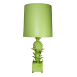 French Green Ceramic Pineapple Lamp by Jean Roger