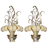 Pair of French Lucite and Metal Sconces