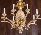 Italian Carved Wood Pineapple Chandelier