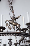 Custom-Made Leaping Stag Chandelier
