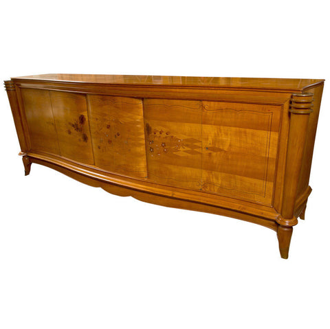 Lela Style French Bronze-Mounted Satinwood Marquetry Buffet