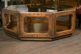 Octagonal Mid-Century Glass Top Coffee Table