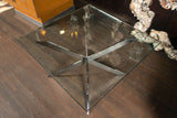 Pace Double X Chrome Coffee Table with Glass Top