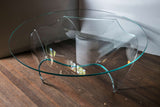 Pace Round Glass-Top and Glass Base Coffee Table