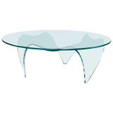 Pace Round Glass-Top and Glass Base Coffee Table