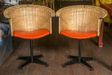 Pair of 1960s Woven Swivel Chairs