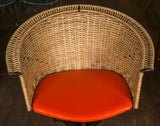Pair of 1960s Woven Swivel Chairs