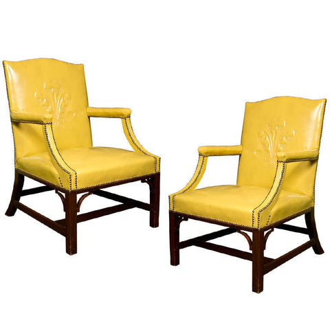 Pair of Leather Armchairs by Grosfeld House
