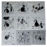 French Etched Glass Cinderella Panels, 1960s
