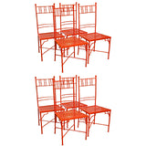 Set of Eight Faux Bamboo Metal Garden Chairs
